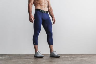 Nobull 3/4 Compression Men's Tights Navy | Australia (BE8902)